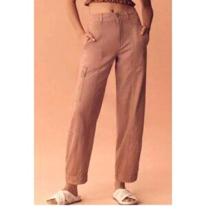 Anthropologie Mauve Women's Sz 12 Carson Utility Cropped Casual Relaxed Fit